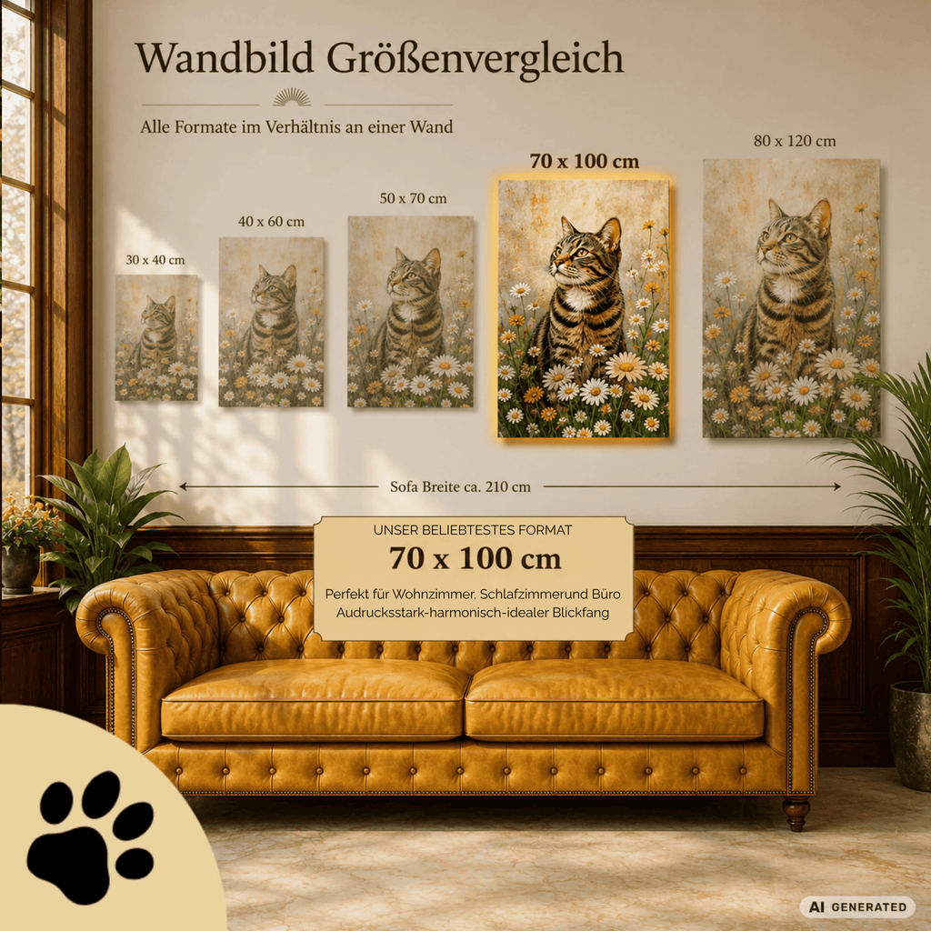 Modernes Katzenbild auf Leinwand 70x100 cm – Sentinels of Silence I Canvas 70x100 cm / 28x40″ - Sunbeamstore