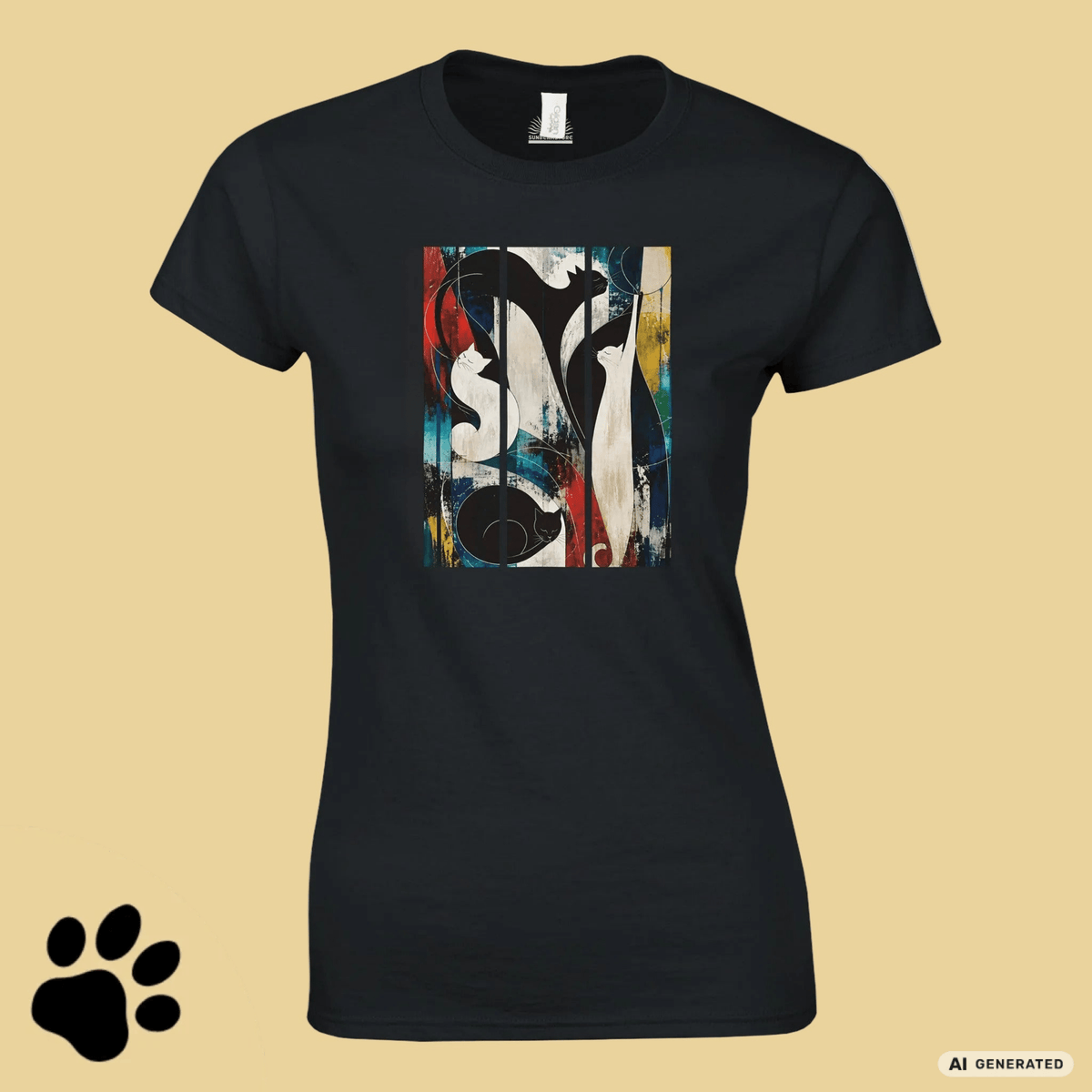 Nocturne for Four Cats – Art Edition T-Shirt - Sunbeamstore