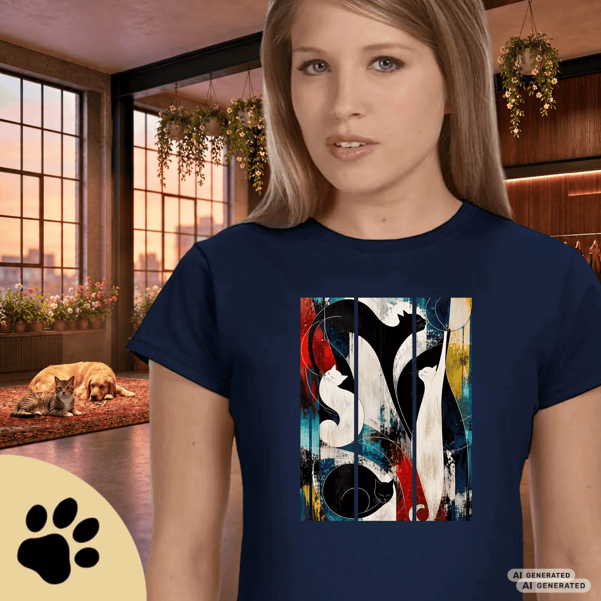 Nocturne for Four Cats – Art Edition T-Shirt - Sunbeamstore