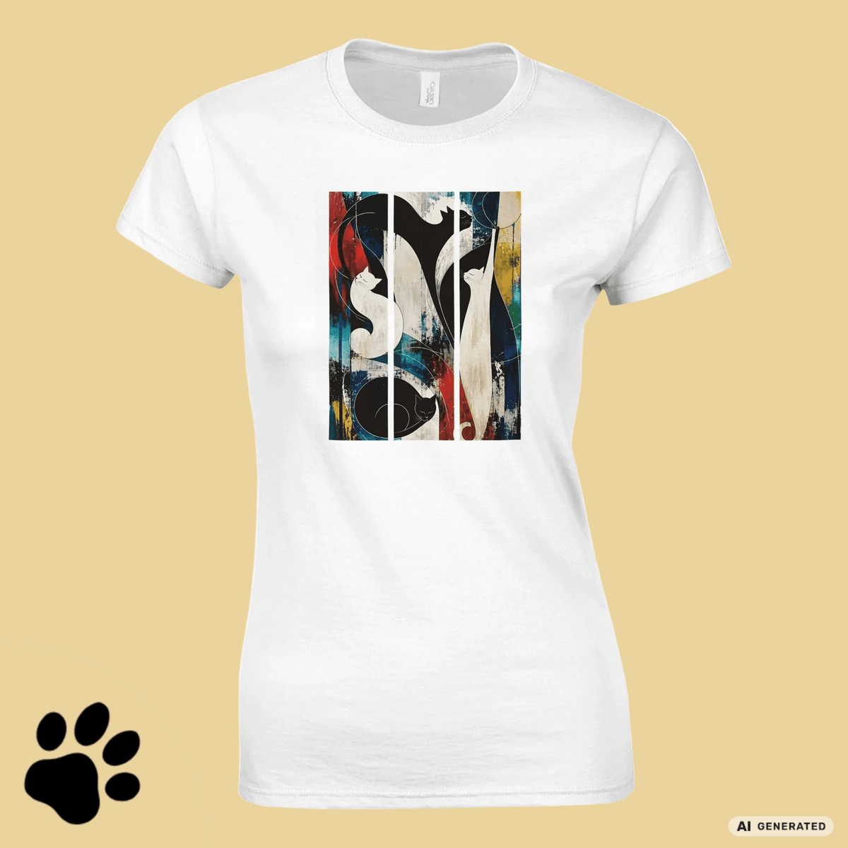 Nocturne for Four Cats – Art Edition T-Shirt - Sunbeamstore