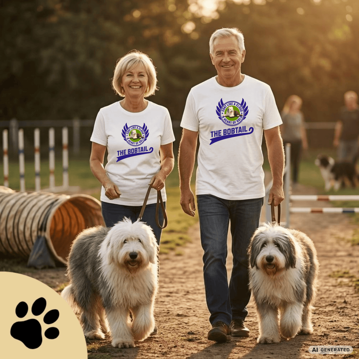 Old English Sheepdog Shirt – Bobtail Dog T-Shirt “Coat Like a Cloud, A Heart of Gold” – Geschenk für Hundeliebhaber – Unisex Bella Canvas 3001 Tee Premium Unisex Crewneck T-shirt - Sunbeamstore