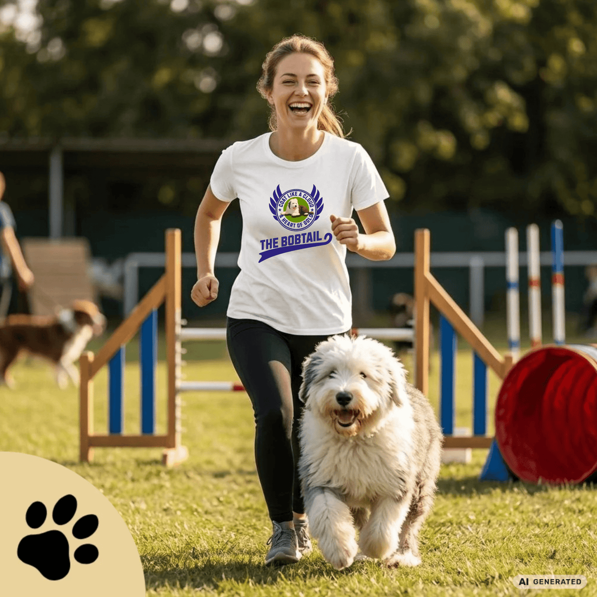 Old English Sheepdog Shirt – Bobtail Dog T-Shirt “Coat Like a Cloud, A Heart of Gold” – Geschenk für Hundeliebhaber – Unisex Bella Canvas 3001 Tee Premium Unisex Crewneck T-shirt - Sunbeamstore