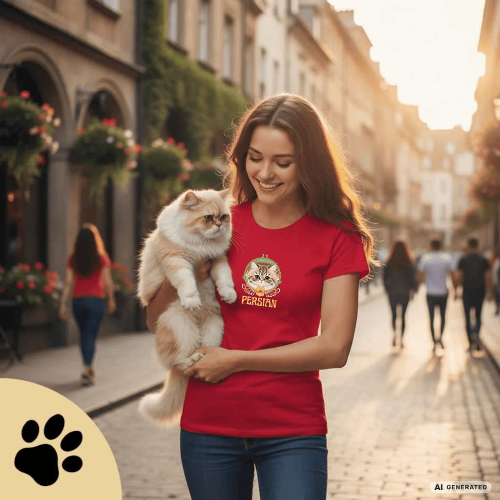 Persian Cat Shirt Classic Womens Crewneck T-shirt | Gildan® 64000L - Sunbeamstore
