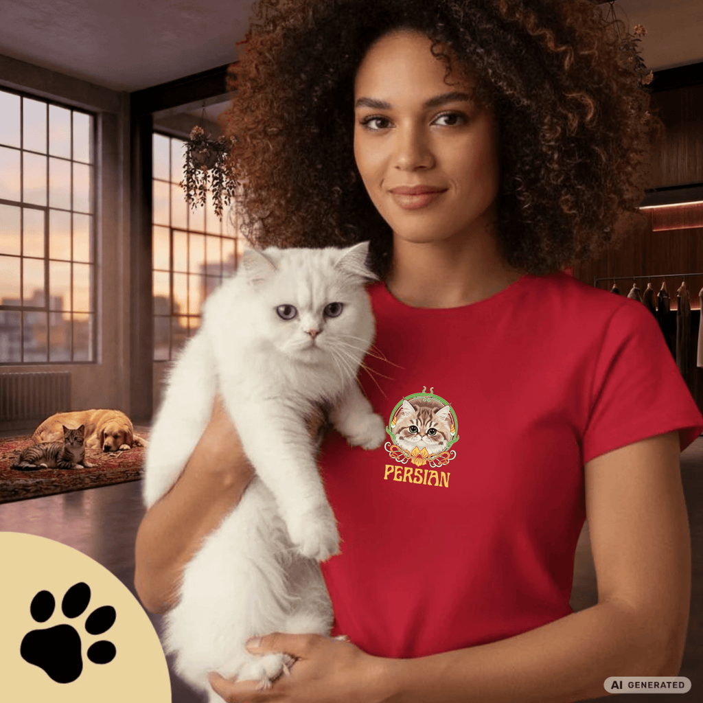 Persian Cat Shirt Classic Womens Crewneck T-shirt | Gildan® 64000L - Sunbeamstore