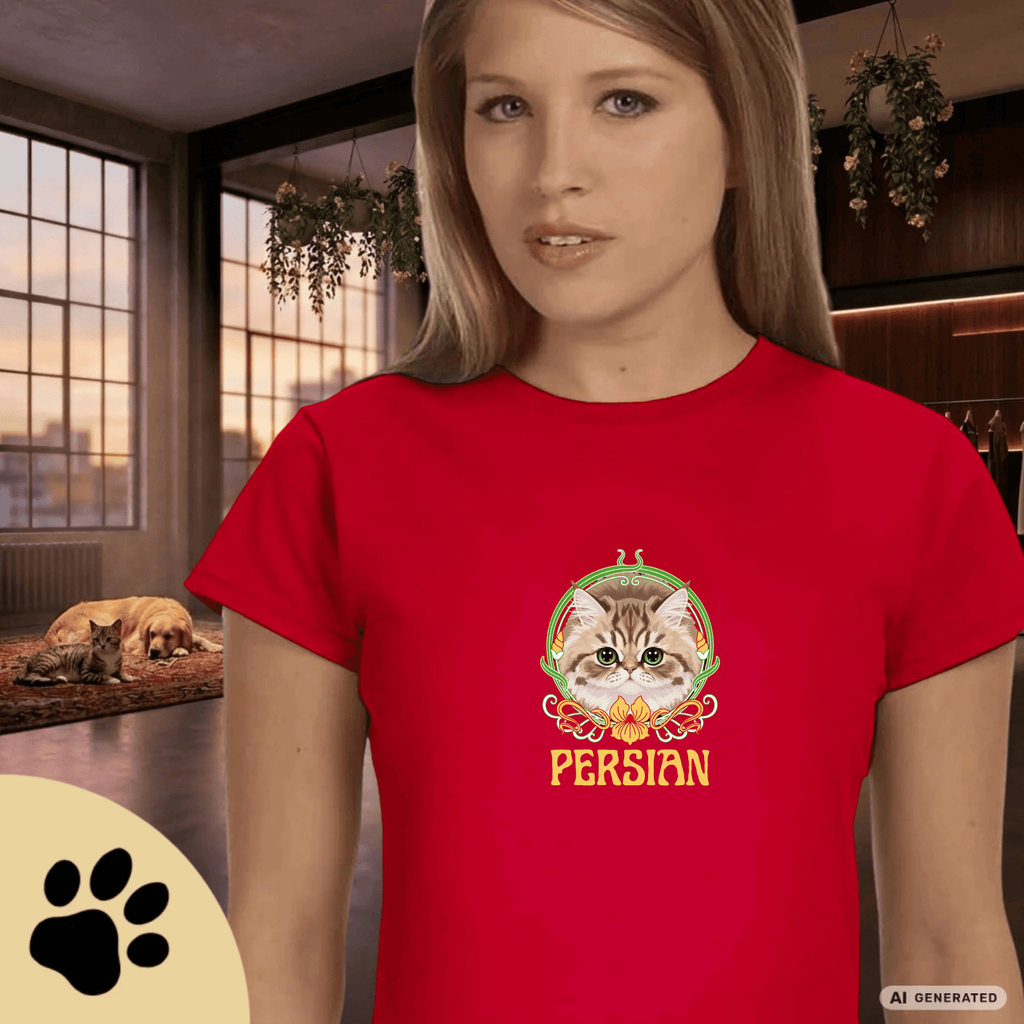 Persian Cat Shirt Classic Womens Crewneck T-shirt | Gildan® 64000L - Sunbeamstore