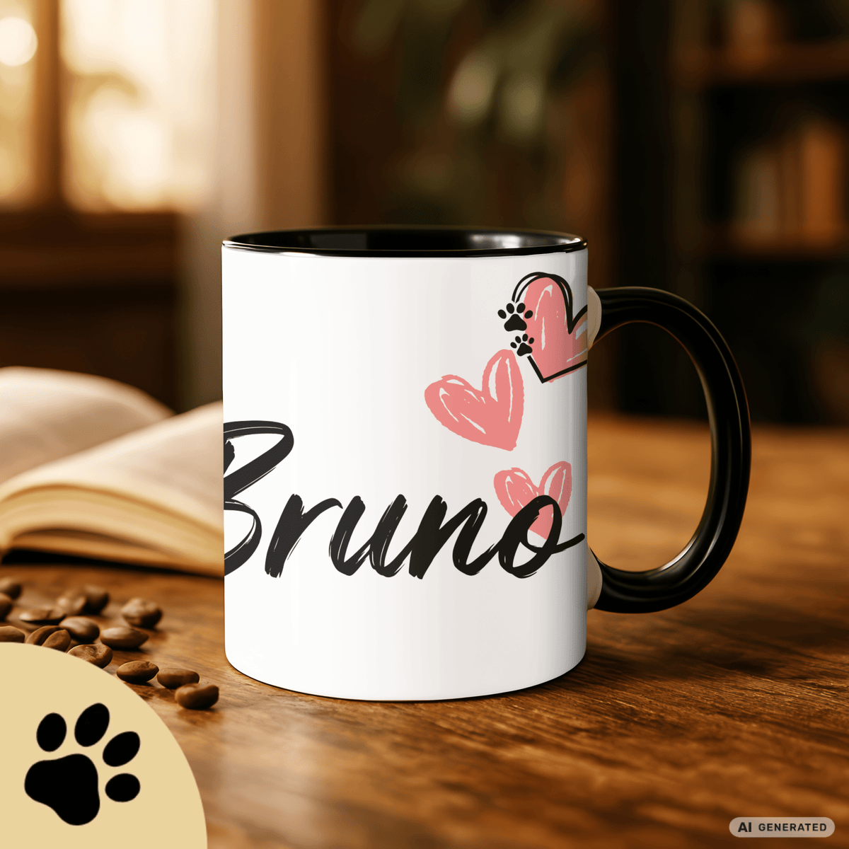 Personalisierte Berner Sennenhund Tasse 11oz – Aquarell Hundemotiv mit Namen | Geschenk für Berner Sennenhund Besitzer | Keramiktasse mit Farbwahl - Sunbeamstore