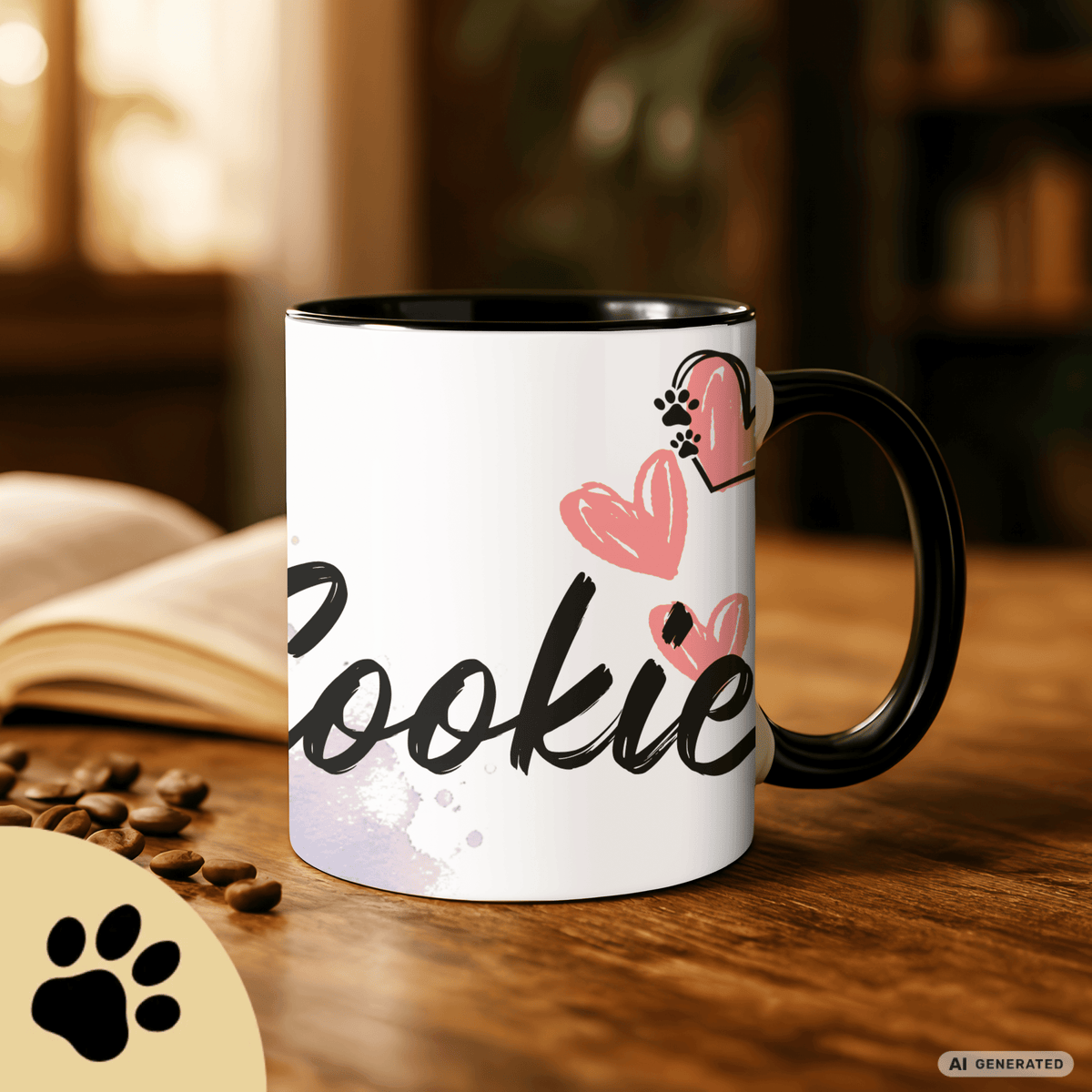 Personalisierte Border Collie Tasse 11oz – Aquarell Hundemotiv mit Namen | Geschenk für Border Collie Besitzer | Keramiktasse mit Farbwahl - Sunbeamstore