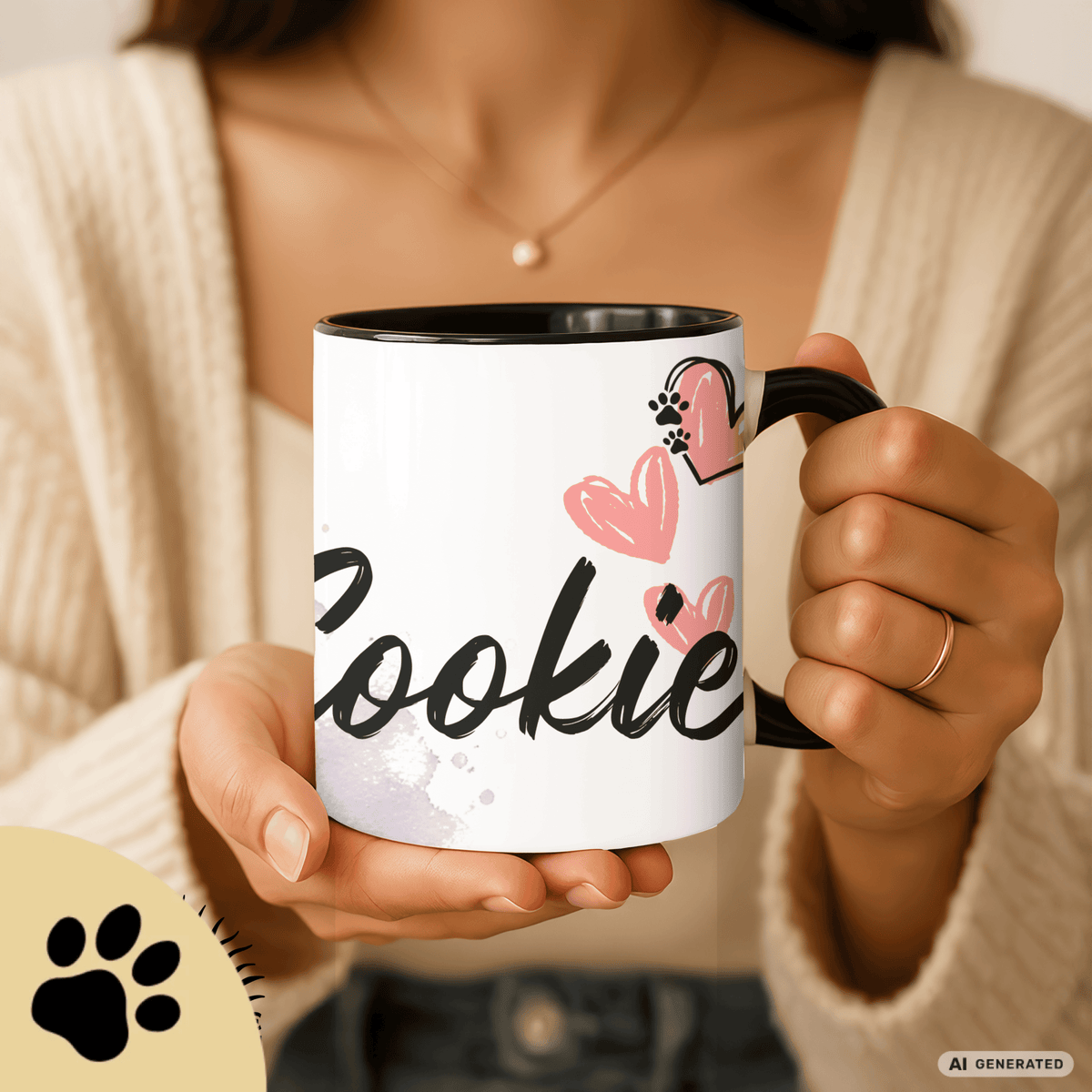 Personalisierte Border Collie Tasse 11oz – Aquarell Hundemotiv mit Namen | Geschenk für Border Collie Besitzer | Keramiktasse mit Farbwahl - Sunbeamstore