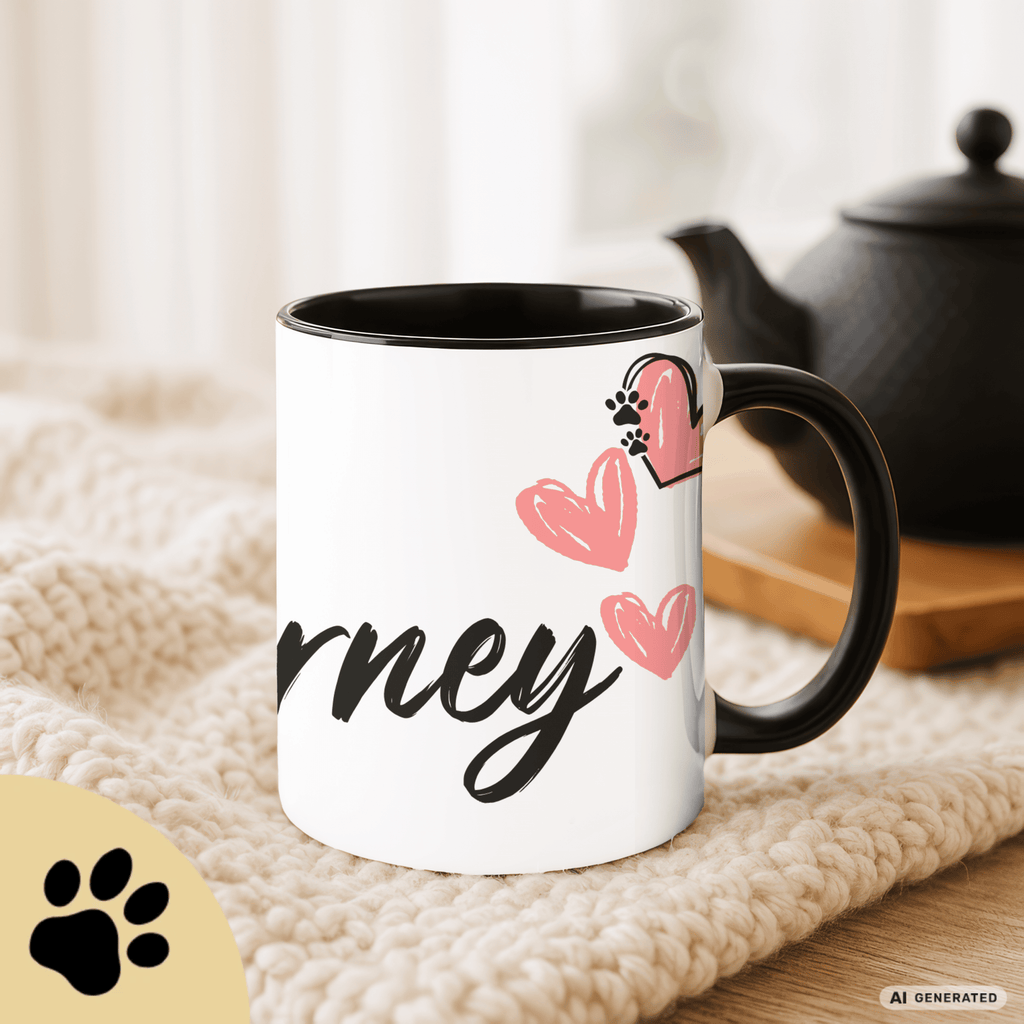 Personalisierte Dalmatiner Tasse 11oz – Aquarell Hundemotiv mit Namen | Geschenk für Dalmatiner Besitzer | Keramiktasse mit Farbwahl - Sunbeamstore