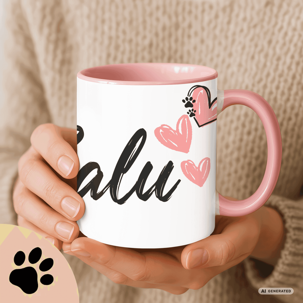Personalisierte Dobermann Tasse 11oz – Aquarell Hundemotiv mit Namen | Geschenk für Dobermann Besitzer | Keramiktasse mit Farbwahl - Sunbeamstore