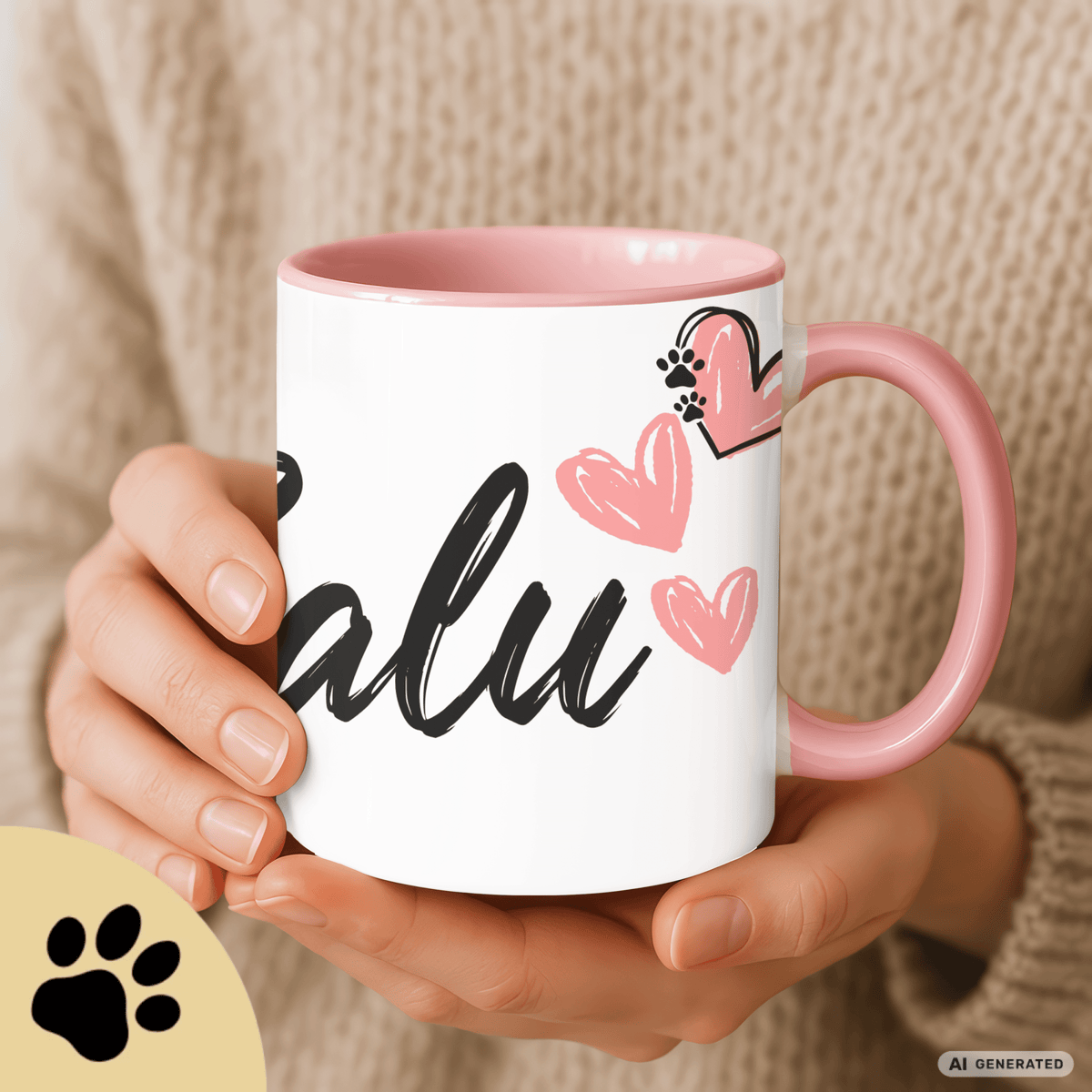 Personalisierte Dobermann Tasse 11oz – Aquarell Hundemotiv mit Namen | Geschenk für Dobermann Besitzer | Keramiktasse mit Farbwahl - Sunbeamstore