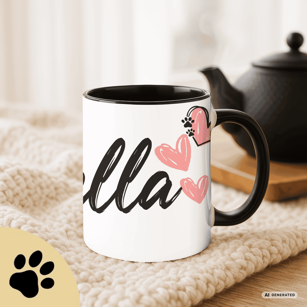 Personalisierte Golden Retriever Tasse 11oz – Aquarell Hundemotiv mit Namen | Geschenk für Hundeliebhaber | Keramiktasse mit Farbwahl - Sunbeamstore