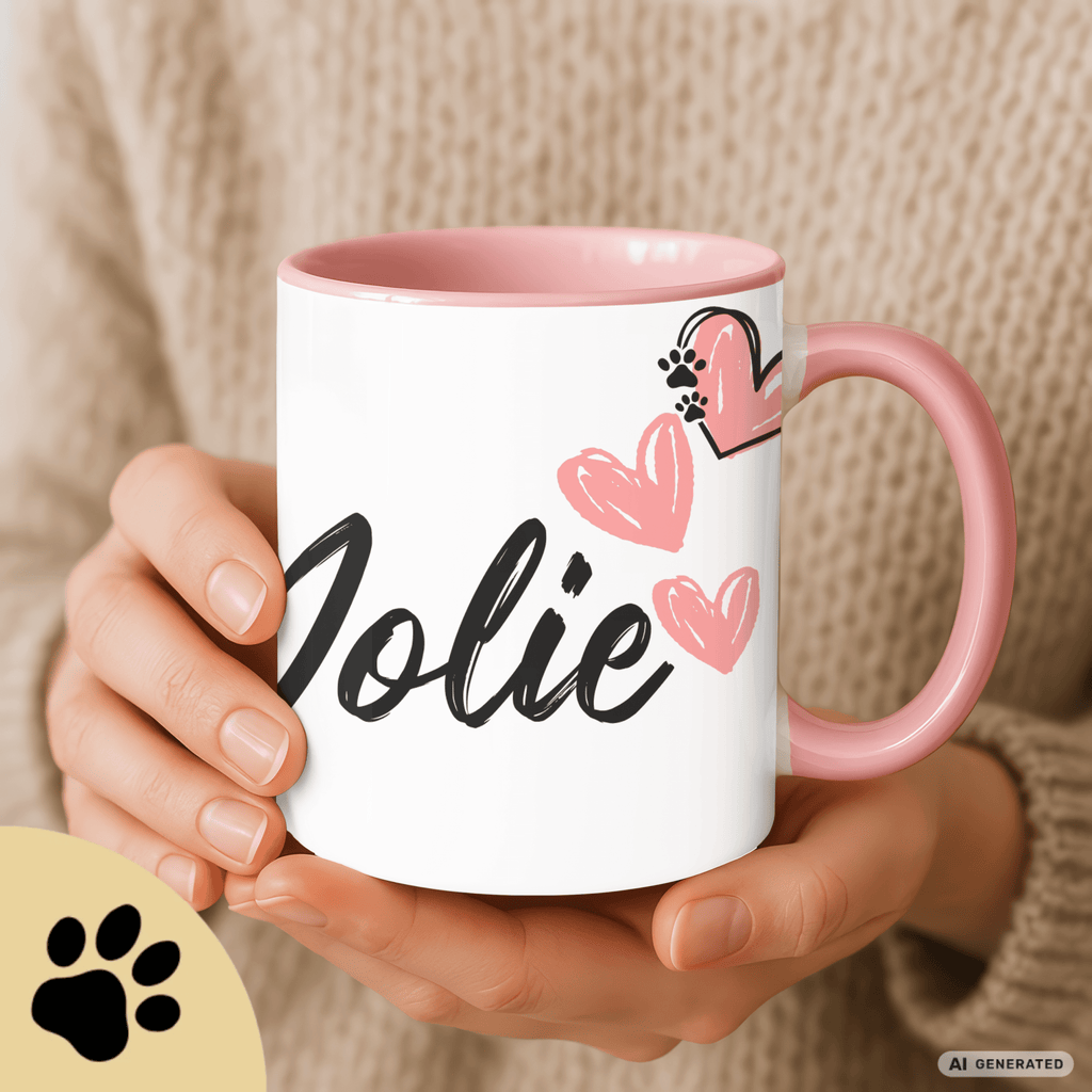Personalisierte Papillon Tasse 11oz – Aquarell Hundemotiv mit Namen | Geschenk für Papillon Besitzer | Keramiktasse mit Farbwahl - Sunbeamstore