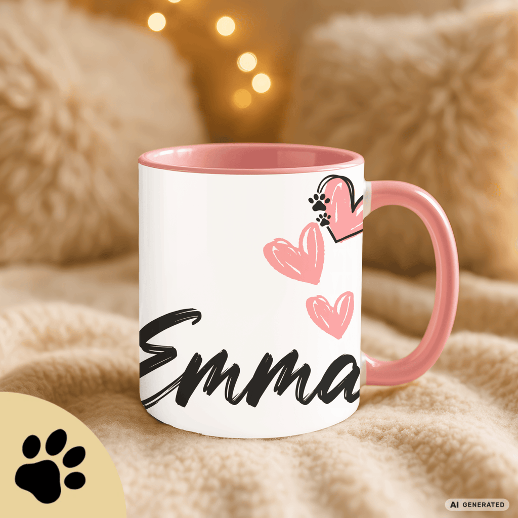 Personalisierte Pudel Tasse 11oz – Aquarell Hundemotiv mit Namen | Geschenk für Pudel Besitzer | Keramiktasse mit Farbwahl - Sunbeamstore