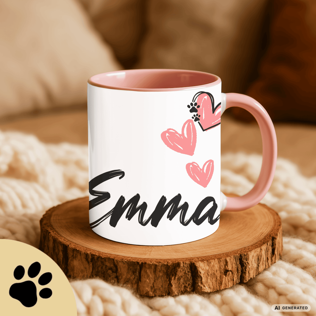 Personalisierte Pudel Tasse 11oz – Aquarell Hundemotiv mit Namen | Geschenk für Pudel Besitzer | Keramiktasse mit Farbwahl - Sunbeamstore