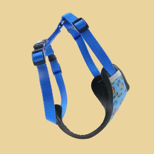 Druckentlastendes Hundegeschirr „Blue Graffiti“ – Komfortabel & reflektierend - Sunbeamstore