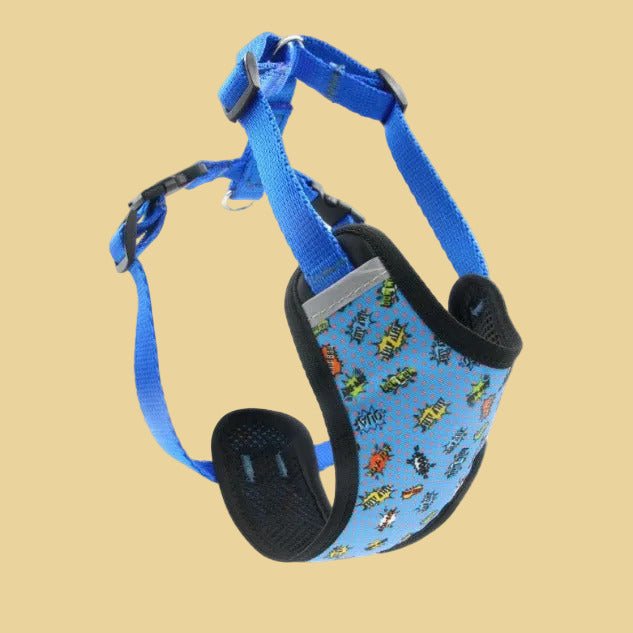 Druckentlastendes Hundegeschirr „Blue Graffiti“ – Komfortabel & reflektierend - Sunbeamstore