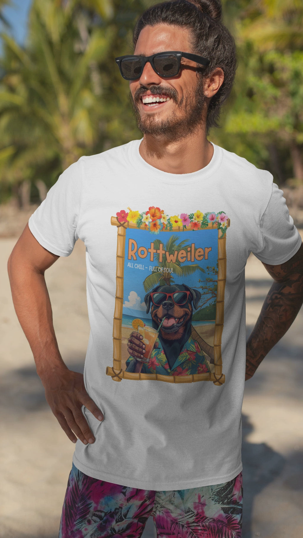 Funny Rottweiler T-Shirt – Cool Dog Lover Shirt with Summer Vibes Unisex