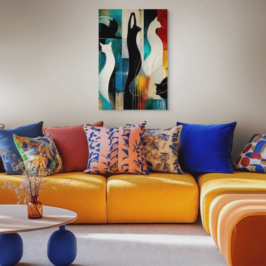 Modernes Katzenbild auf Leinwand 70x100 cm – Sentinels of Silence I Canvas 70x100 cm / 28x40″
