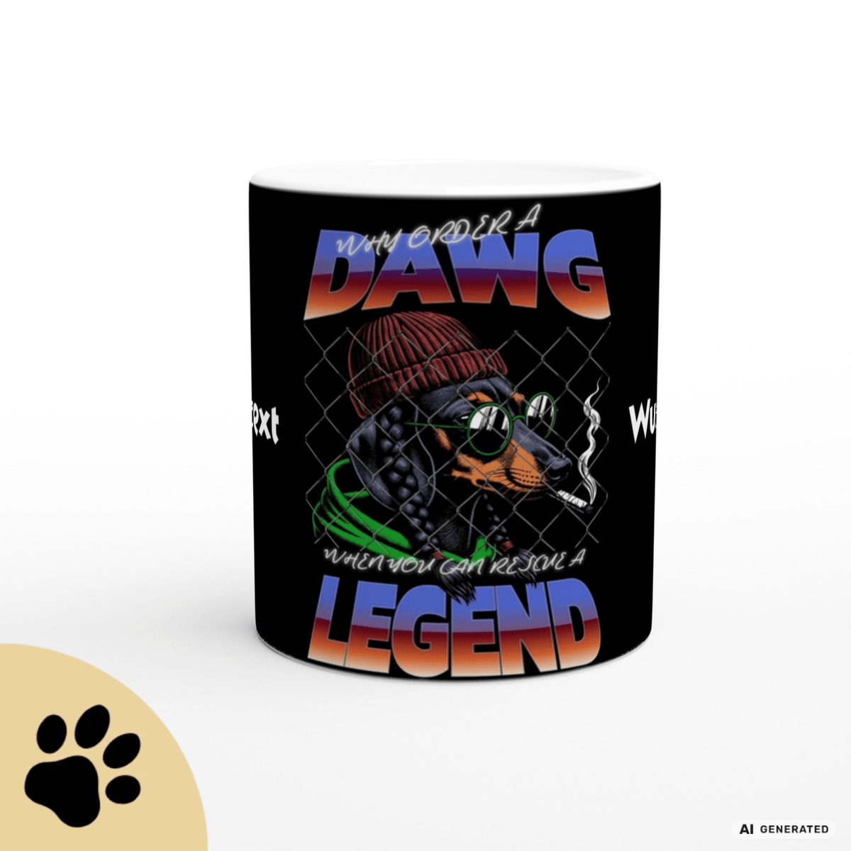 Rescue a Dawg - personalisierbare Kaffeetasse Geschenk für Hundeliebhaber Adopt dont Shop Thematik - Sunbeamstore