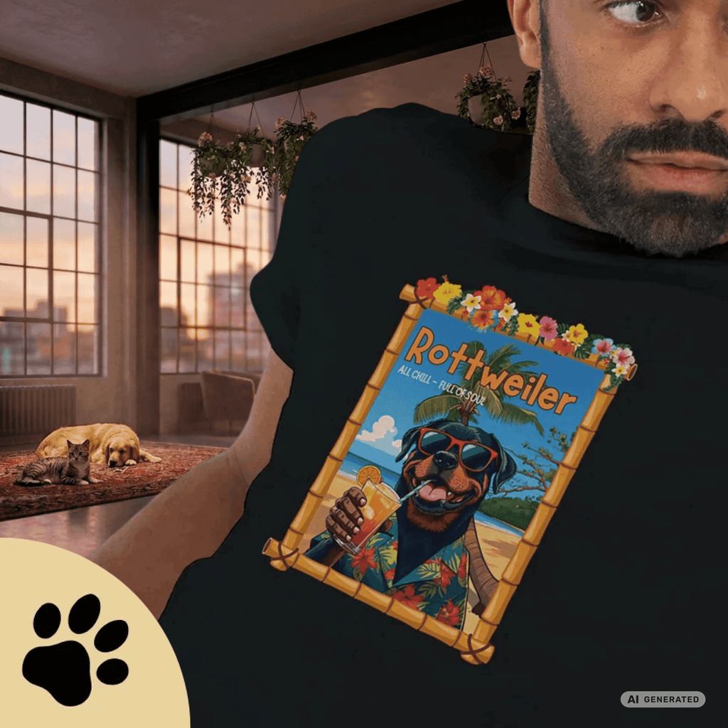 Rottweiler T-Shirt – Lustiges Hundeshirt im Urlaubsstil | Dog Lover Geschenk Premium Unisex Crewneck T-shirt | Bella + Canvas 3001 - Sunbeamstore