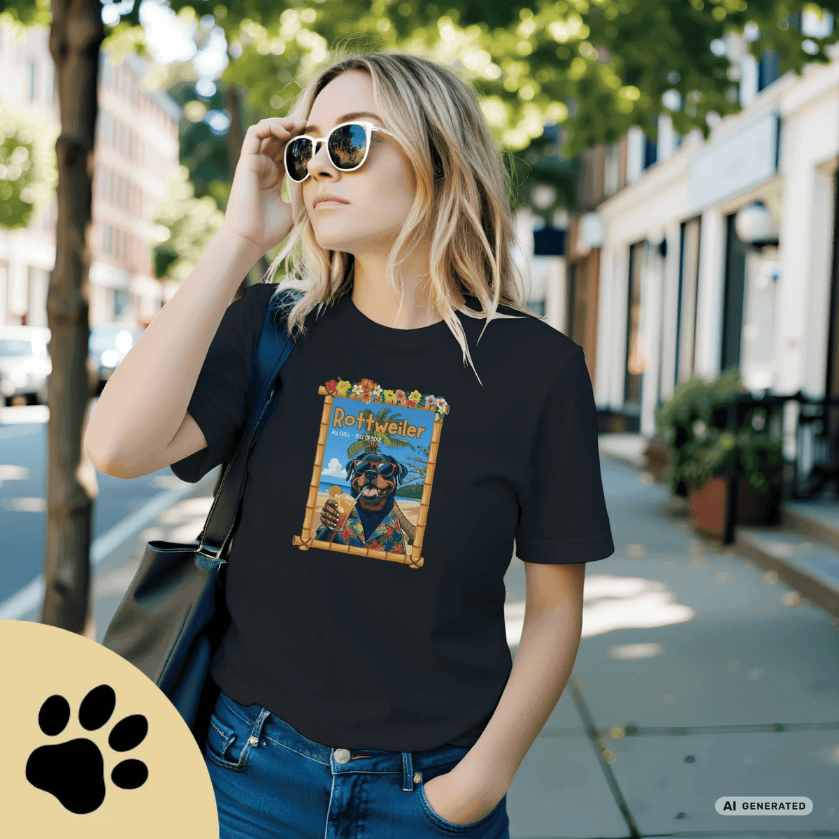 Rottweiler T-Shirt – Lustiges Hundeshirt im Urlaubsstil | Dog Lover Geschenk Premium Unisex Crewneck T-shirt | Bella + Canvas 3001 - Sunbeamstore