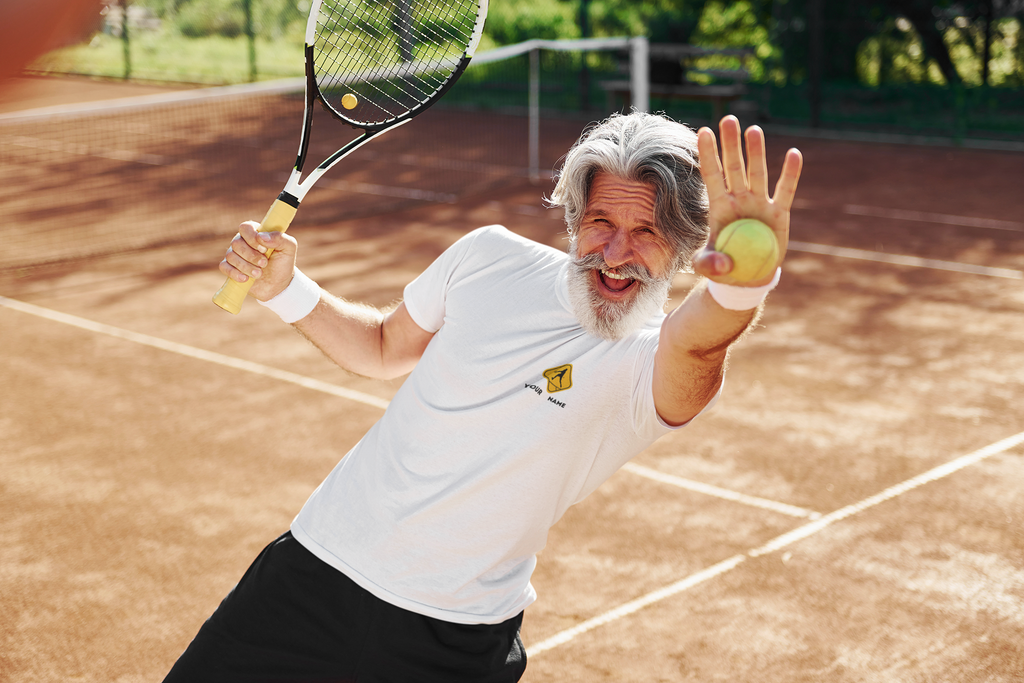 Fiese Winkel Tennis Fun Premium Unisex Crewneck T-shirt | Bella + Canvas 3001