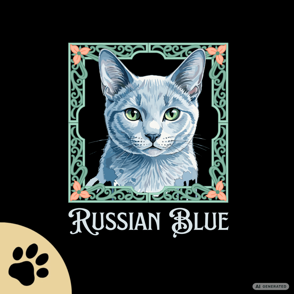 Russian Blue Katzen T-Shirt Damen | Cat Lover Shirt | Geschenk für Katzenliebhaber | Russian Blue Cat Shirt - Sunbeamstore