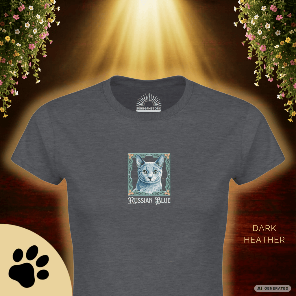 Russian Blue Katzen T-Shirt Damen | Cat Lover Shirt | Geschenk für Katzenliebhaber | Russian Blue Cat Shirt - Sunbeamstore