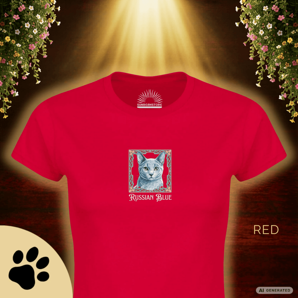 Russian Blue Katzen T-Shirt Damen | Cat Lover Shirt | Geschenk für Katzenliebhaber | Russian Blue Cat Shirt - Sunbeamstore