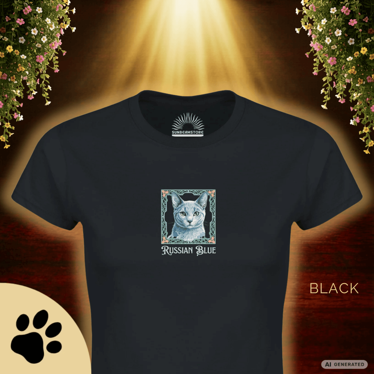 Russian Blue Katzen T-Shirt Damen | Cat Lover Shirt | Geschenk für Katzenliebhaber | Russian Blue Cat Shirt - Sunbeamstore