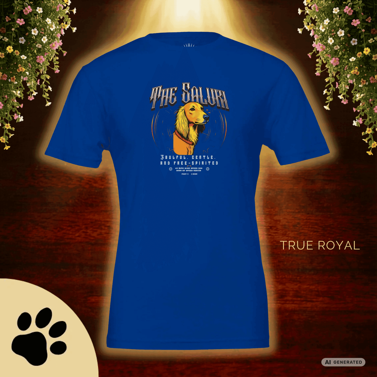 Saluki T-Shirt – The Saluki, Gods of Speed Serie Part 3, Windhund Shirt, Geschenk für Saluki Liebhaber, Soulful Gentle Free-Spirited Premium Unisex Crewneck T-shirt | Bella + Canvas 3001 - Sunbeamstore