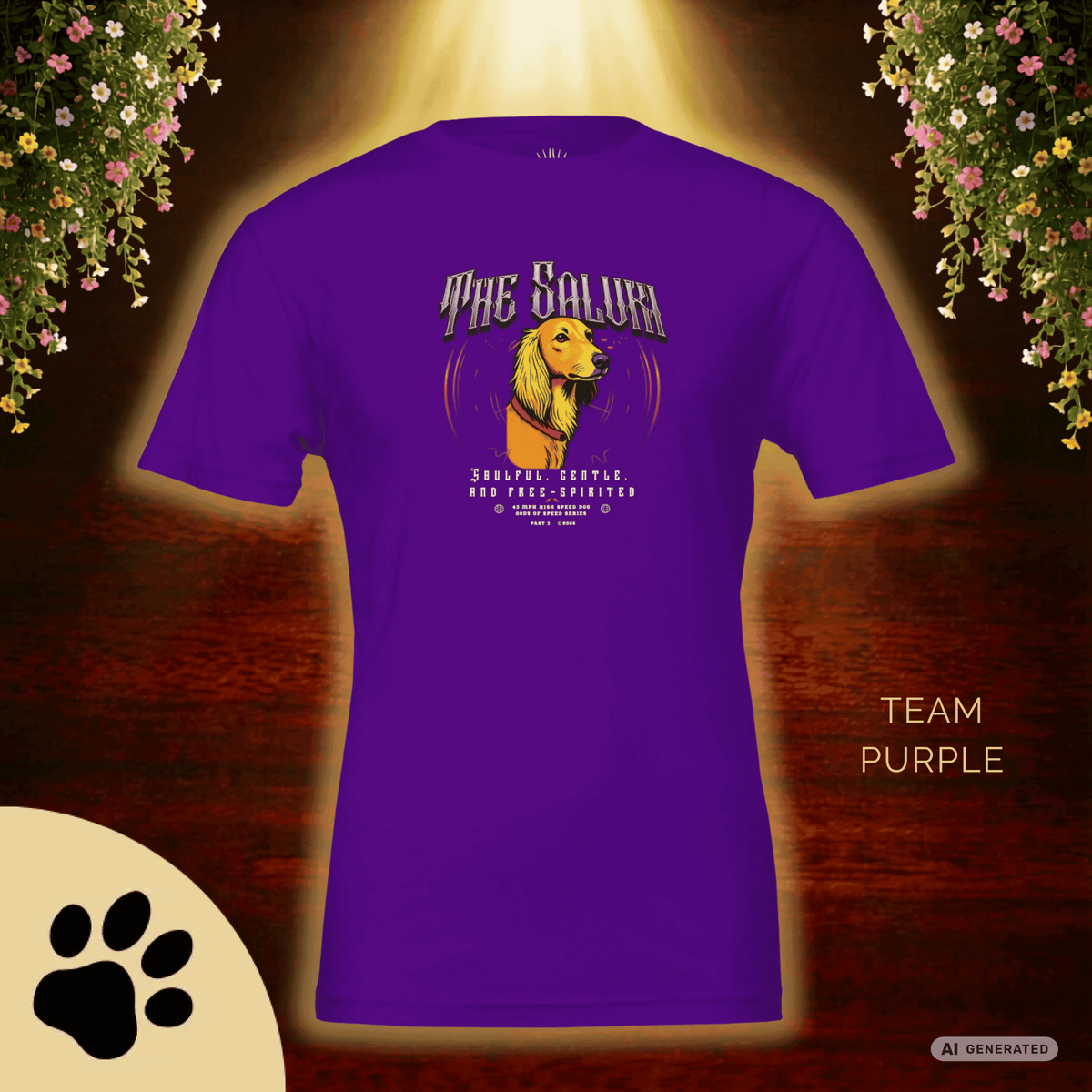 Saluki T-Shirt – The Saluki, Gods of Speed Serie Part 3, Windhund Shirt, Geschenk für Saluki Liebhaber, Soulful Gentle Free-Spirited Premium Unisex Crewneck T-shirt | Bella + Canvas 3001 - Sunbeamstore