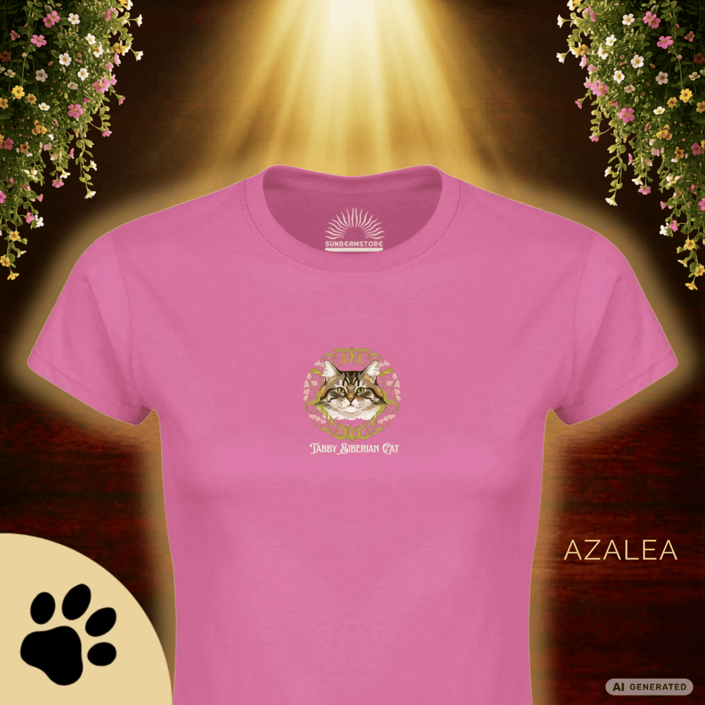 Siberian Tabby Katzen T-Shirt Damen | Cat Lover Shirt | Geschenk für Katzenliebhaber | Siberian Cat Shirt - Sunbeamstore