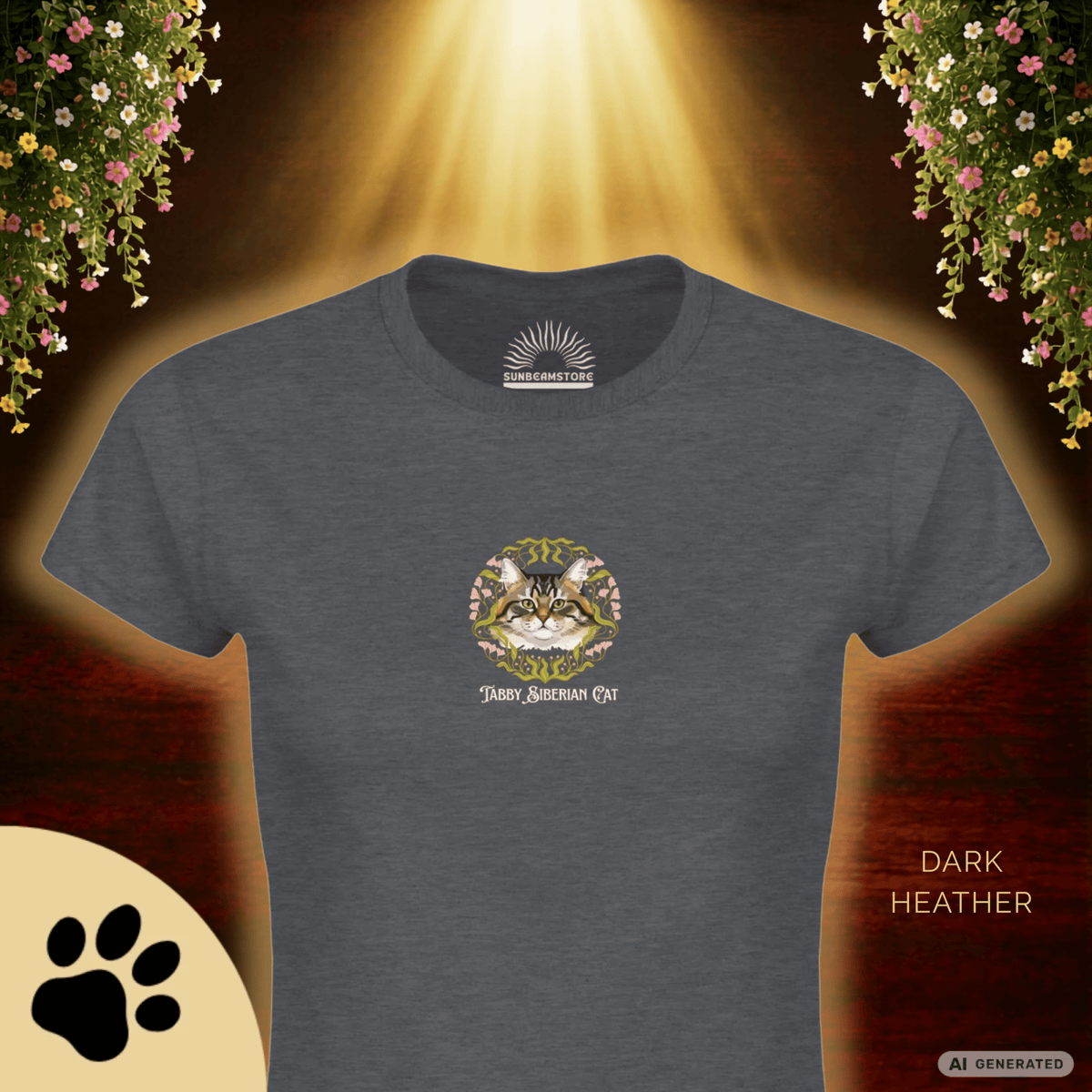 Siberian Tabby Katzen T-Shirt Damen | Cat Lover Shirt | Geschenk für Katzenliebhaber | Siberian Cat Shirt - Sunbeamstore