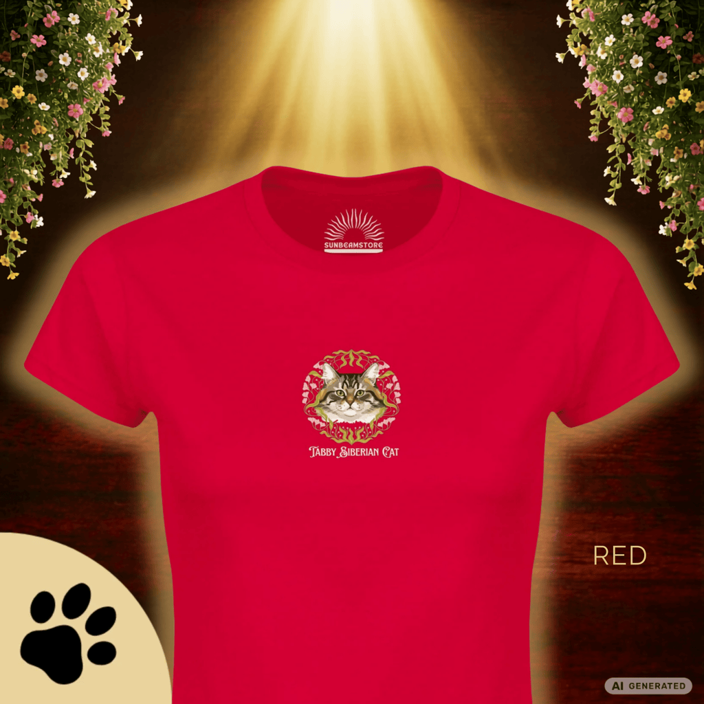 Siberian Tabby Katzen T-Shirt Damen | Cat Lover Shirt | Geschenk für Katzenliebhaber | Siberian Cat Shirt - Sunbeamstore