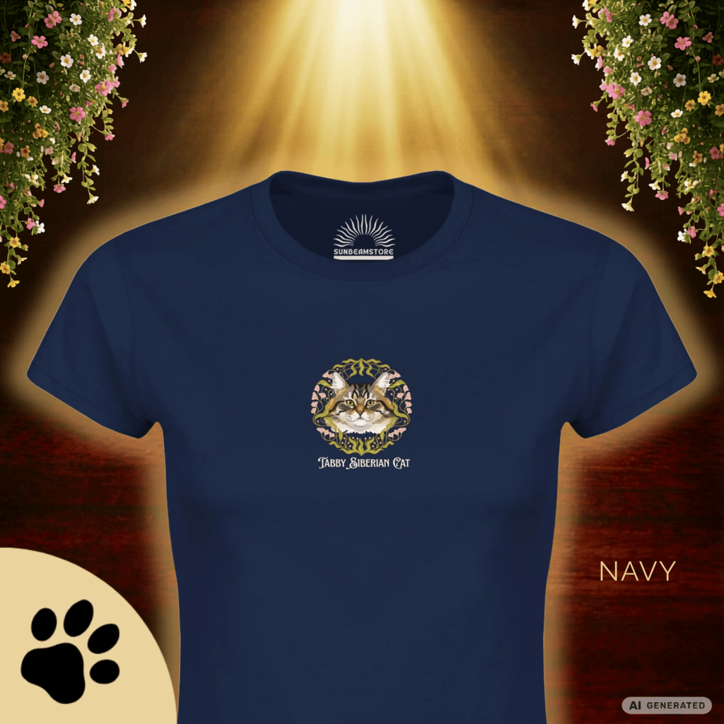 Siberian Tabby Katzen T-Shirt Damen | Cat Lover Shirt | Geschenk für Katzenliebhaber | Siberian Cat Shirt - Sunbeamstore
