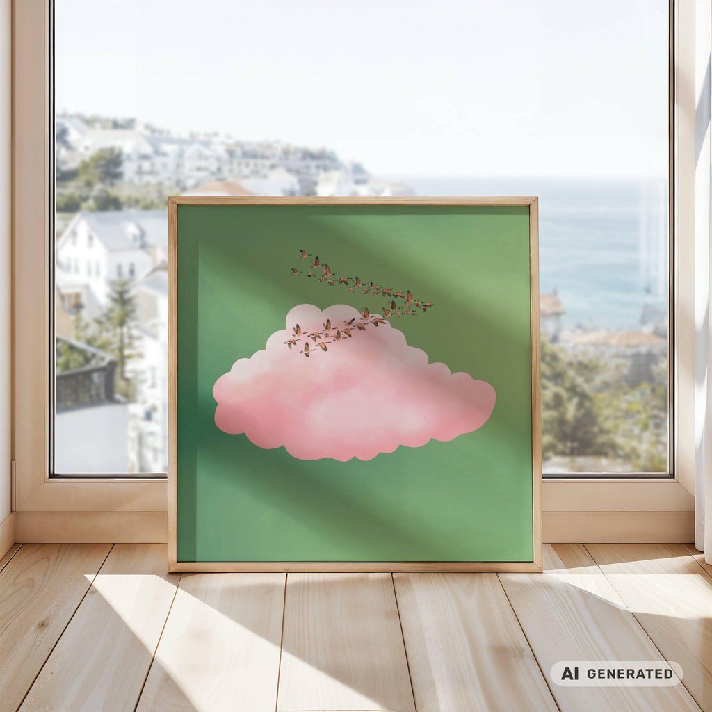 Sky Diamonds Part 1 Premium Wooden Framed Poster With Premium Semi-Glossy Paper 70x70 cm / 28x28″ - Sunbeamstore