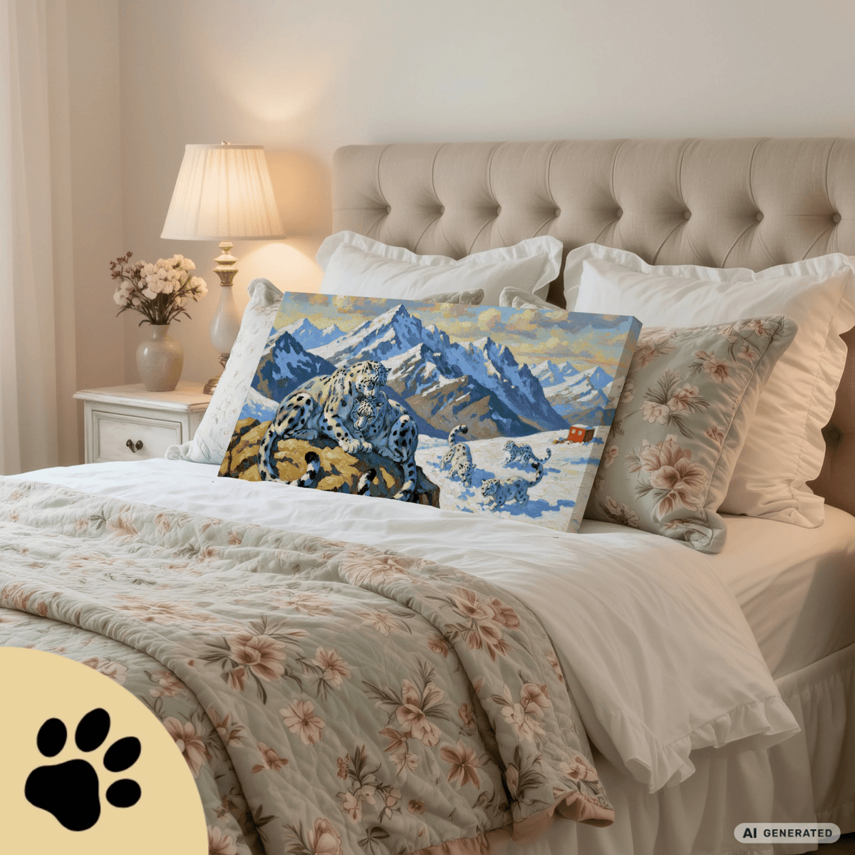 Snow Leopards in the Tianshan Mountains Canvas 50x100 cm / 20x40″ - Sunbeamstore