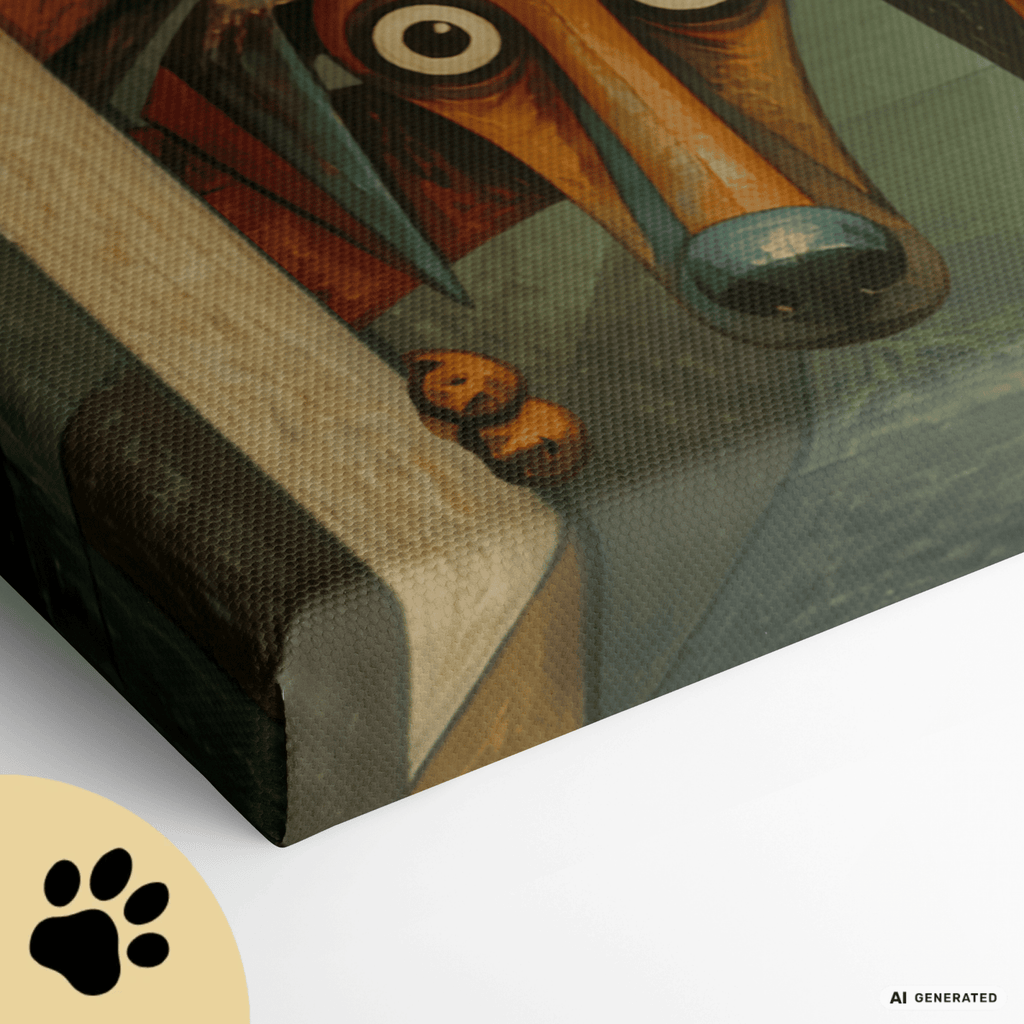 Spaziergang! – Kubistisches Hunde-Kunstwerk auf Leinwand | 50 × 75 cm | 4 cm Gallery Wrap - Sunbeamstore