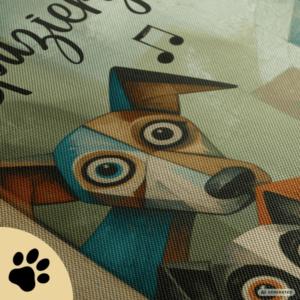 Spaziergang! – Kubistisches Hunde-Kunstwerk auf Leinwand | 50 × 75 cm | 4 cm Gallery Wrap - Sunbeamstore