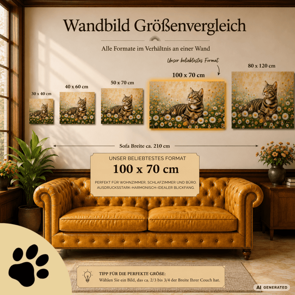 Spray Cat – Moderne Graffiti Cat Art auf Leinwand I Canvas 70x100 cm / 28x40″ - Sunbeamstore