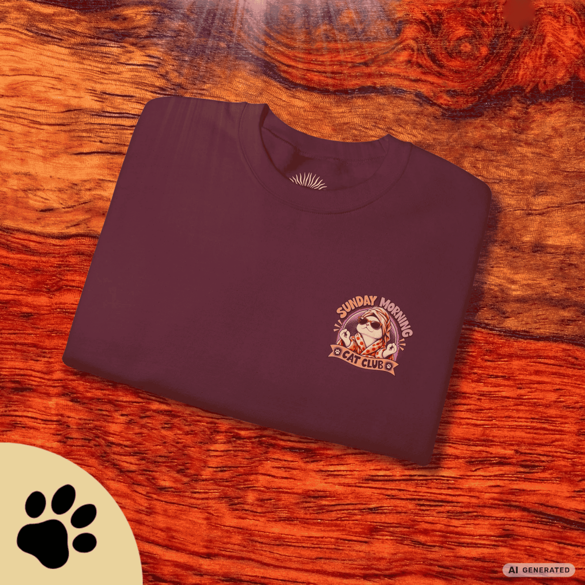 Sunday Morning Cat Club Sweatshirt – „Don’t Kill My Vibe“ | Retro Katzen Sweater - Sunbeamstore