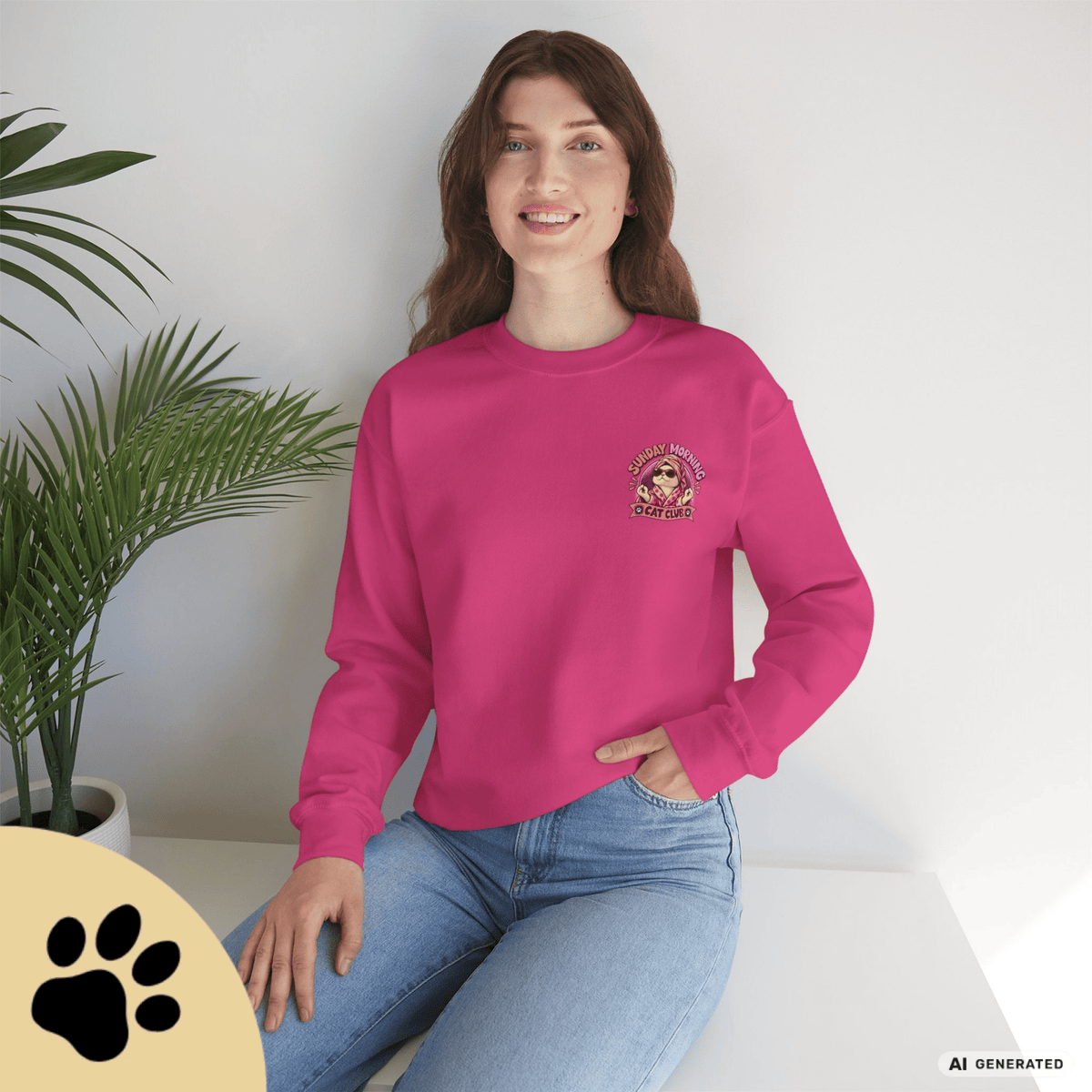 Sunday Morning Cat Club Sweatshirt – „Don’t Kill My Vibe“ | Retro Katzen Sweater - Sunbeamstore