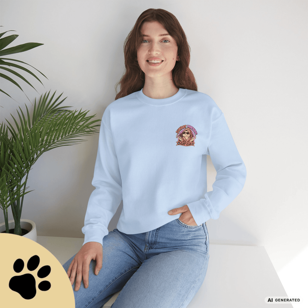 Sunday Morning Cat Club Sweatshirt – „Don’t Kill My Vibe“ | Retro Katzen Sweater - Sunbeamstore