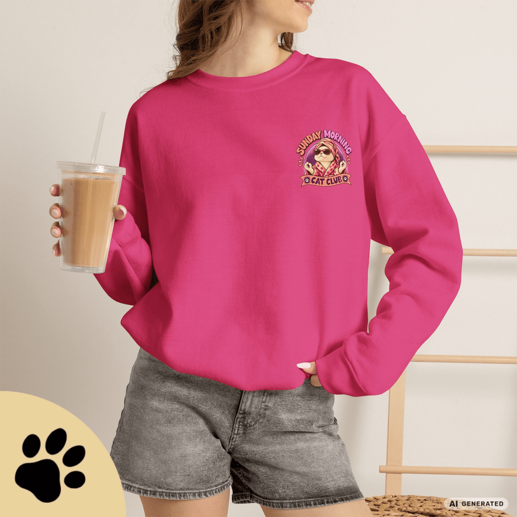 Sunday Morning Cat Club Sweatshirt – „Don’t Kill My Vibe“ | Retro Katzen Sweater - Sunbeamstore