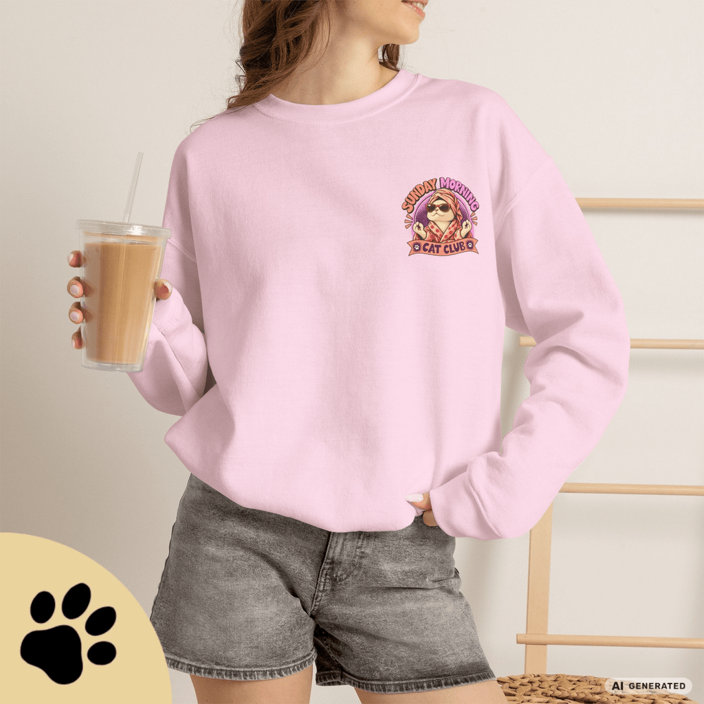 Sunday Morning Cat Club Sweatshirt – „Don’t Kill My Vibe“ | Retro Katzen Sweater - Sunbeamstore