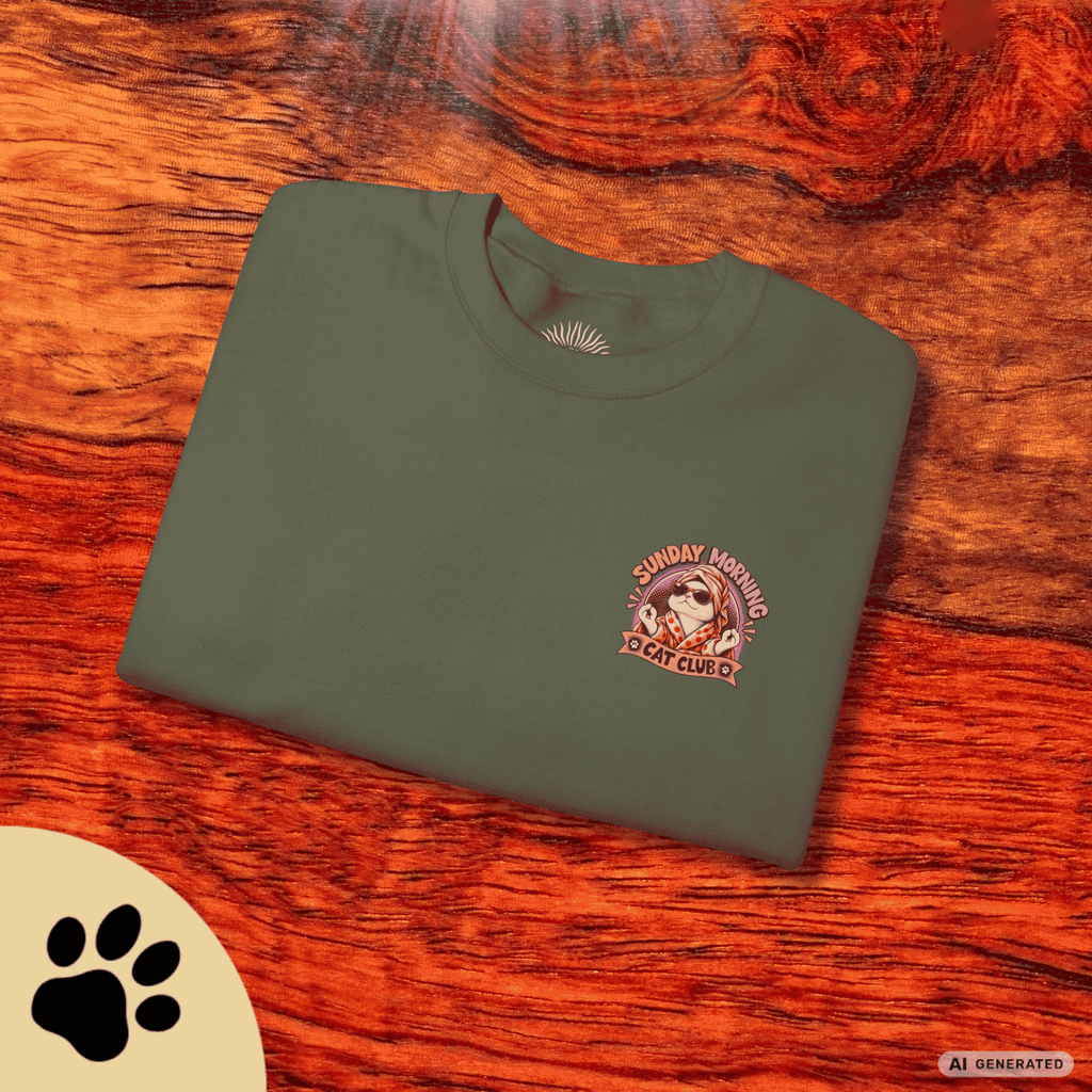 Sunday Morning Cat Club Sweatshirt – „Don’t Kill My Vibe“ | Retro Katzen Sweater - Sunbeamstore