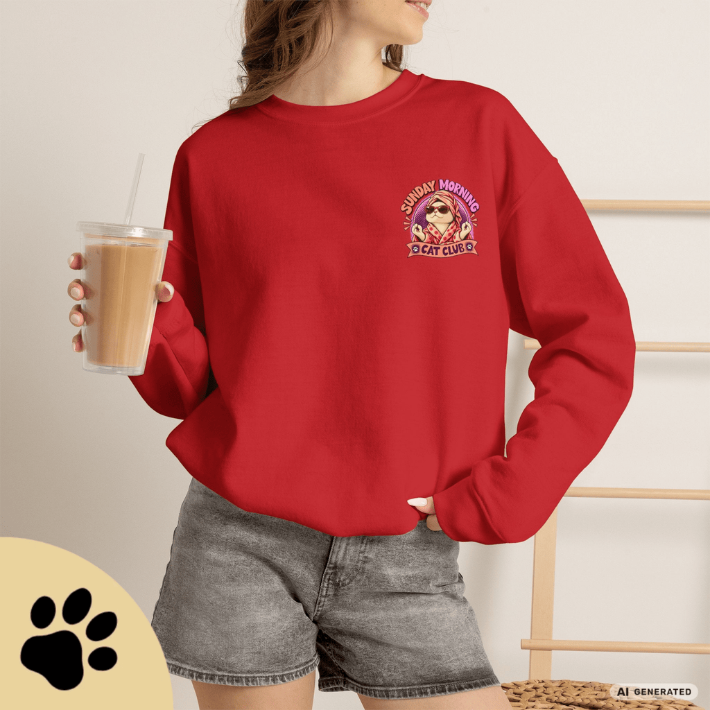 Sunday Morning Cat Club Sweatshirt – „Don’t Kill My Vibe“ | Retro Katzen Sweater - Sunbeamstore