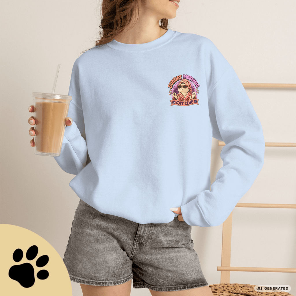 Sunday Morning Cat Club Sweatshirt – „Don’t Kill My Vibe“ | Retro Katzen Sweater - Sunbeamstore